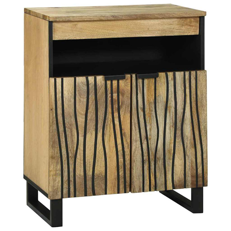 60cm Solid Wood Sideboard, Brown