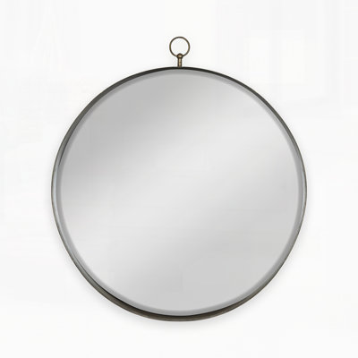 Miroir rond 24 po x 28 po, miroir circulaire avec cadre en fer pour le salon, la chambre et le vestibule