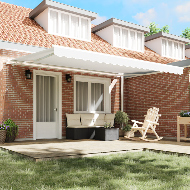 Retractable Awning, Grey, 450 cm W x 350 cm D