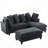 L-Shaped Upholstered Sectional Sofa With Movable Ottoman-1610013084