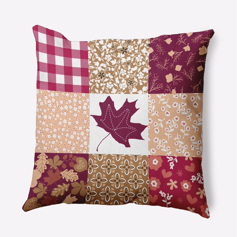 Housse de coussin en polyester carré et insert par E by Design, Fuchsia, 16 po x 16 po