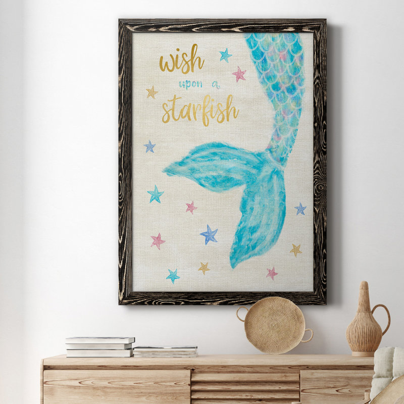 «Mermaid Wish», reproduction sur toile encadrée, Noir, H 20 po x l 17 po x P 1,5 po
