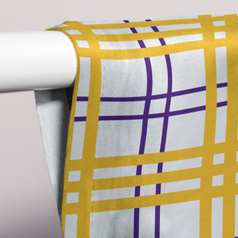 Sheer Curtain Single Panel, Yellow/White/Purple