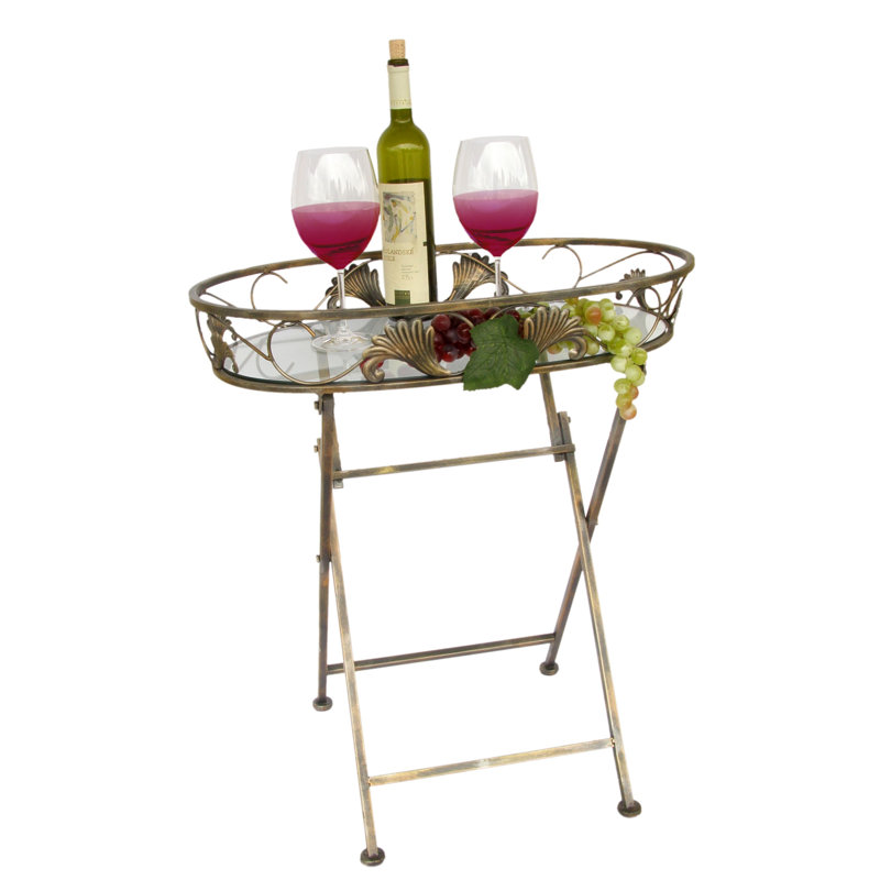 Glass Top Cross Legs End Table