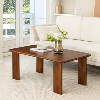 Table basse rectangulaire en bois massif Hepza