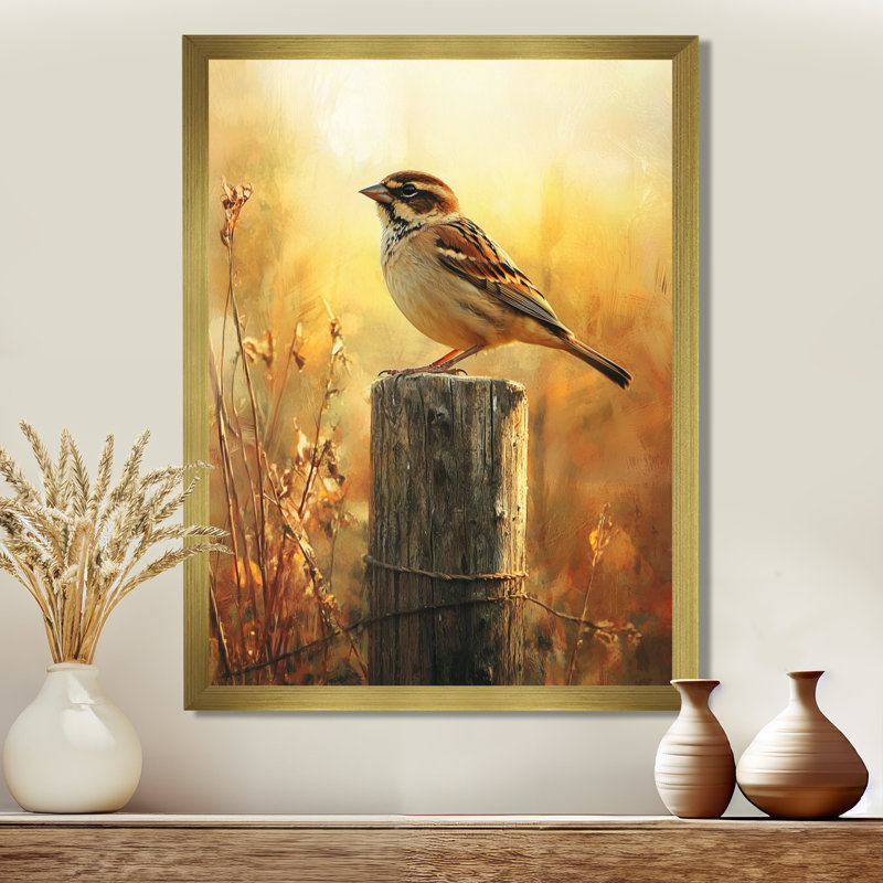 Stuart - animaux, reproduction d'art sur toile, H 44 po x l 34 po, Picture Framed, Doré