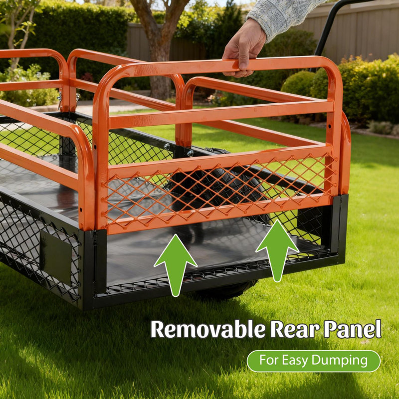 Remorque 1500LBS de capacité de remorquage derrière un chariot à benne basculante pour VTT, UTV, tracteur de pelouse, jardin