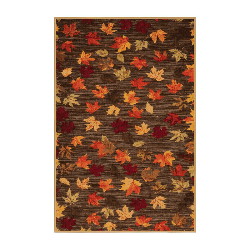 Tapis lavable feuilles d'automne, Rectangle 6 pi x 9 pi