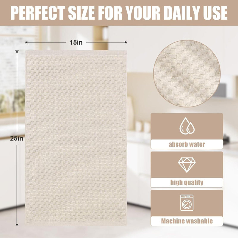 Torchons 100% coton éponge doux et super absorbants, torchon réutilisable de 380 g / m² avec boucle de suspension, grille d'ananas conçue