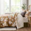 Ensemble de couette réversible en coton à motif floral 7 pièces Vin Terracotta Queen-136112146