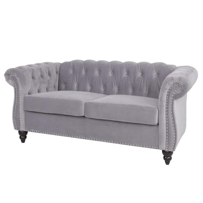 Famke Fabric 67'' Reception Loveseat, Grey