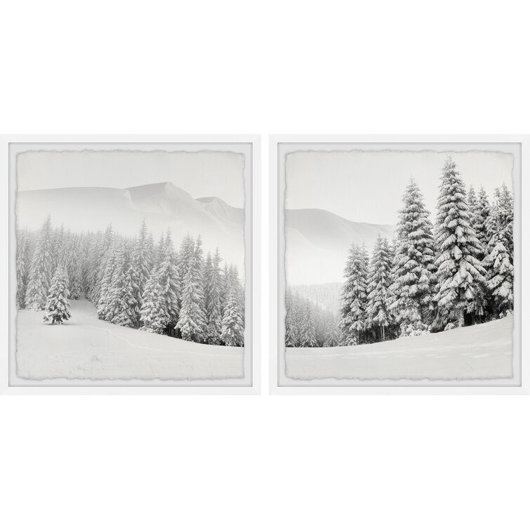 Marmont Hill Hello Winter Framed On Paper 2 Pieces Print