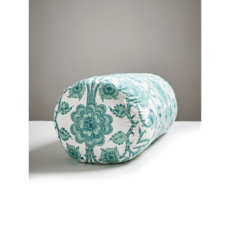Ornamental Gate Silk Floral Pillow Cover & Insert, Celadon
