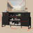  70'' Fireplace Tv Stand For Tvs Up To 80 Inch, Fluted Tv Stand With 30" Fireplace & Power Outlets, Entertainment Center For Living Room, Black