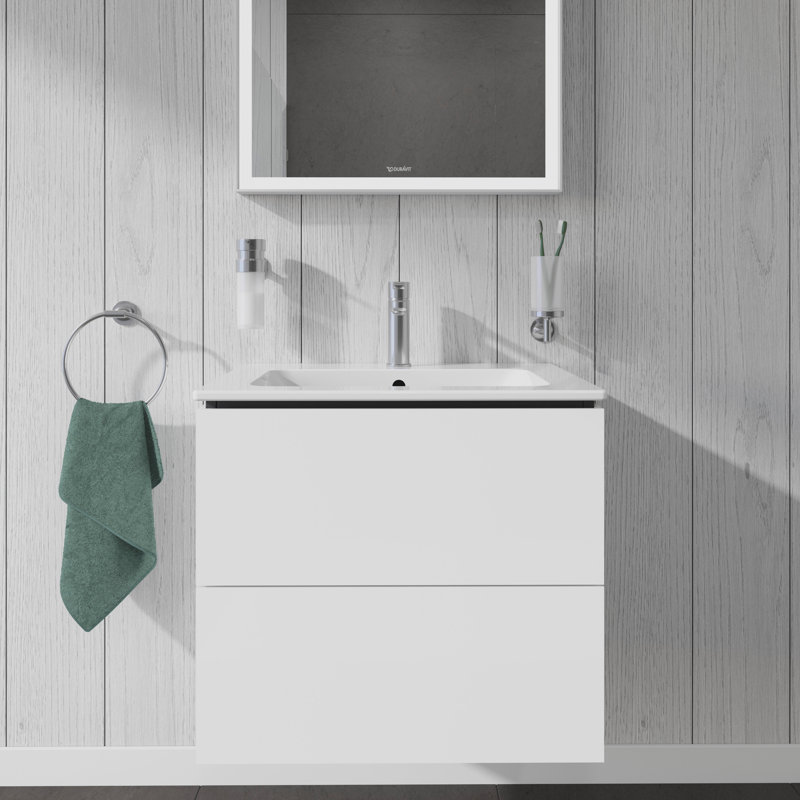 Base de meuble-lavabo simple à fixation murale en L Duravit (lavabo non inclus), Décor blanc