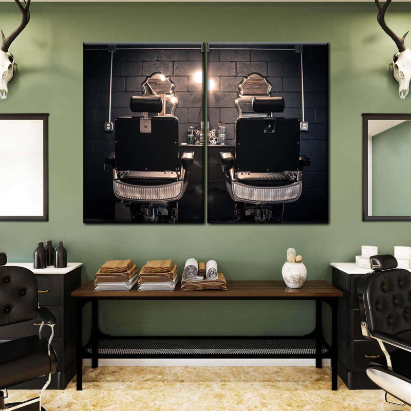 Ensemble de chaises sur toile 2 pièces Barber Shop, H 42 po x l 57 po x P 1,25 po