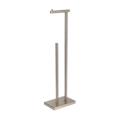 27.5" Tall - Chrome Stainless Steel Toilet Paper Holder And Reserve