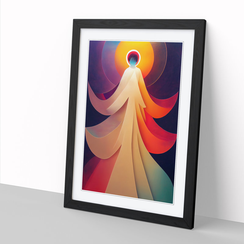 FRM-V0523-70X Angel - Single Picture Frame Print, Black Framed, 34cm H x 25cm W x 2cm D
