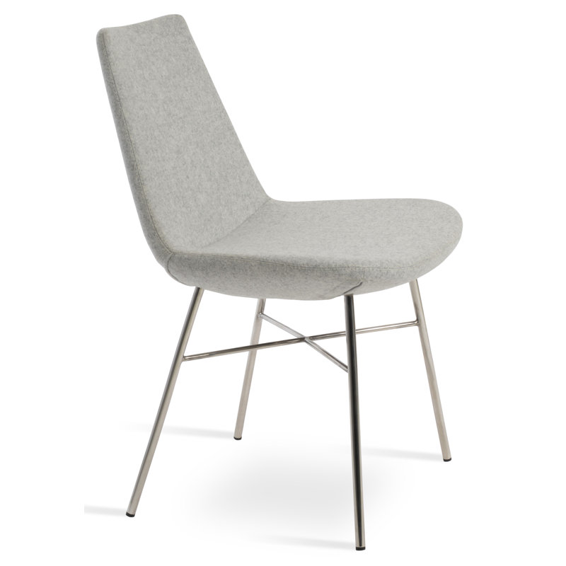 Chaise d'appoint Eiffel Cross, Laine argentée