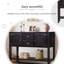 Console 48 po en bois massif avec 2 tiroirs, armoires et tablette inférieure, armoire de rangement pour salle à manger de style rétro