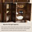 Buffet 46,85 "en bois de frêne massif vintage, armoire de rangement haute, présentoir multi-tiroirs et armoire de rangement