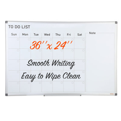 WORLD SHOP BOX Calendar Whiteboard, 36 X 24 Inches Magnetic Dry Erase Calendar Board, Monthly Planner Whiteboard For Wall, 1 Magnetic Erase And 2 Dry Erase Marker An