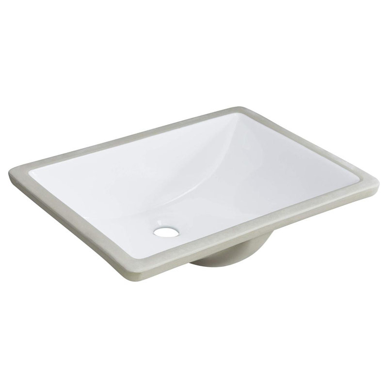 Rectangular Undermount Bathroom Sink With Overflow