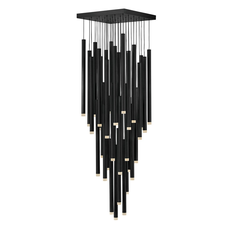 Luminaire suspendu moderne réglable 36 lumières Harmony avec DEL intégrée, Noir