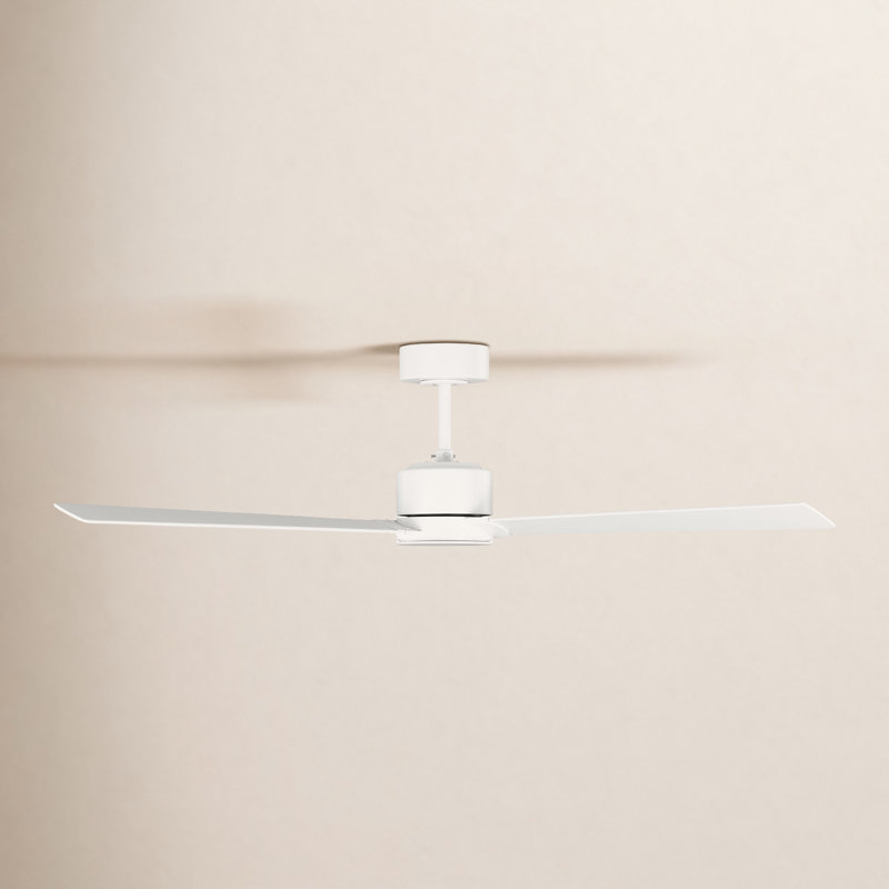 Rozzen Downrod Ceiling Fan, Matte White, 52", Matte White