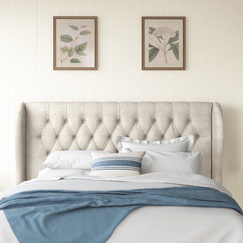 Tomey Upholstered Headboard, Queen, Classic Linen Black