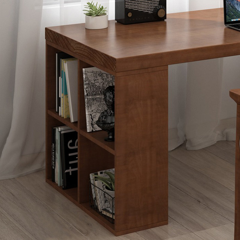 Bureau rectangulaire en bois massif noyer clair, H 29,53 po x l 62,99 po x P 23,62 po