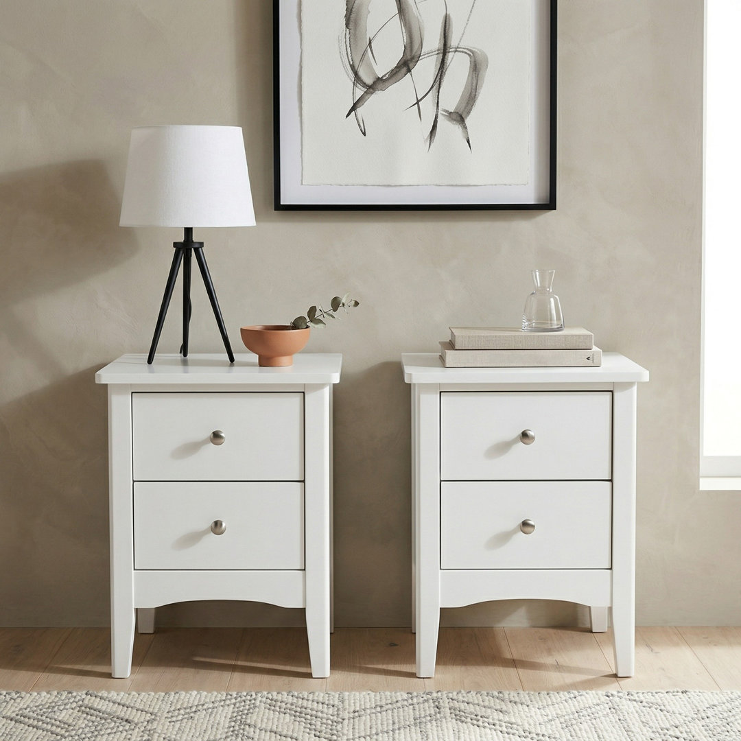 Set of 2 Como Petite 2-Drawer Bedside Cabinets