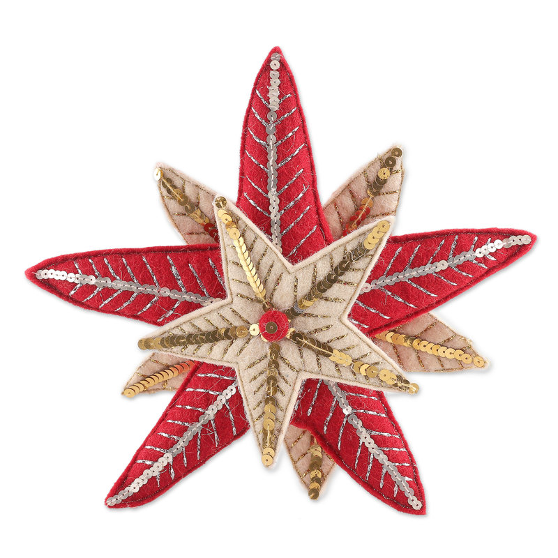 The Holiday Aisle® Handmade Jubilant Star Wool Felt Tree Topper