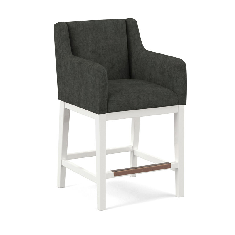 Upholstered Stool, Evolution Pumice, White