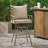 Swivel Upholstered Counter Stool with Metal Frame-741420257