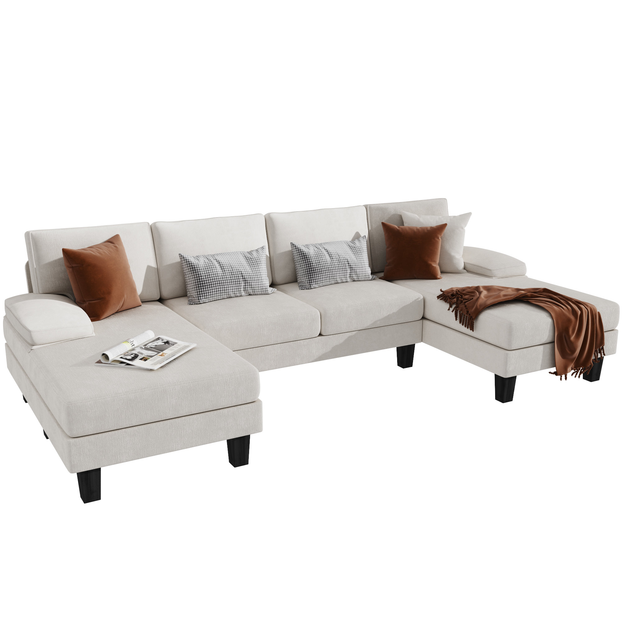 Wade Logan Arbelaez 3 - Piece U-Shape Upholstered Sectional Sofa ...