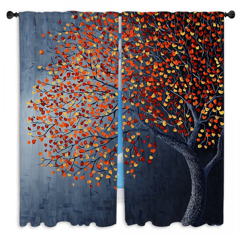 Rideaux de fenêtre Falling Leaves - 2 panneaux, L 56 po x L 78 po