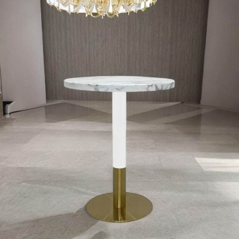 Akon Faux Marble Dining Table, White