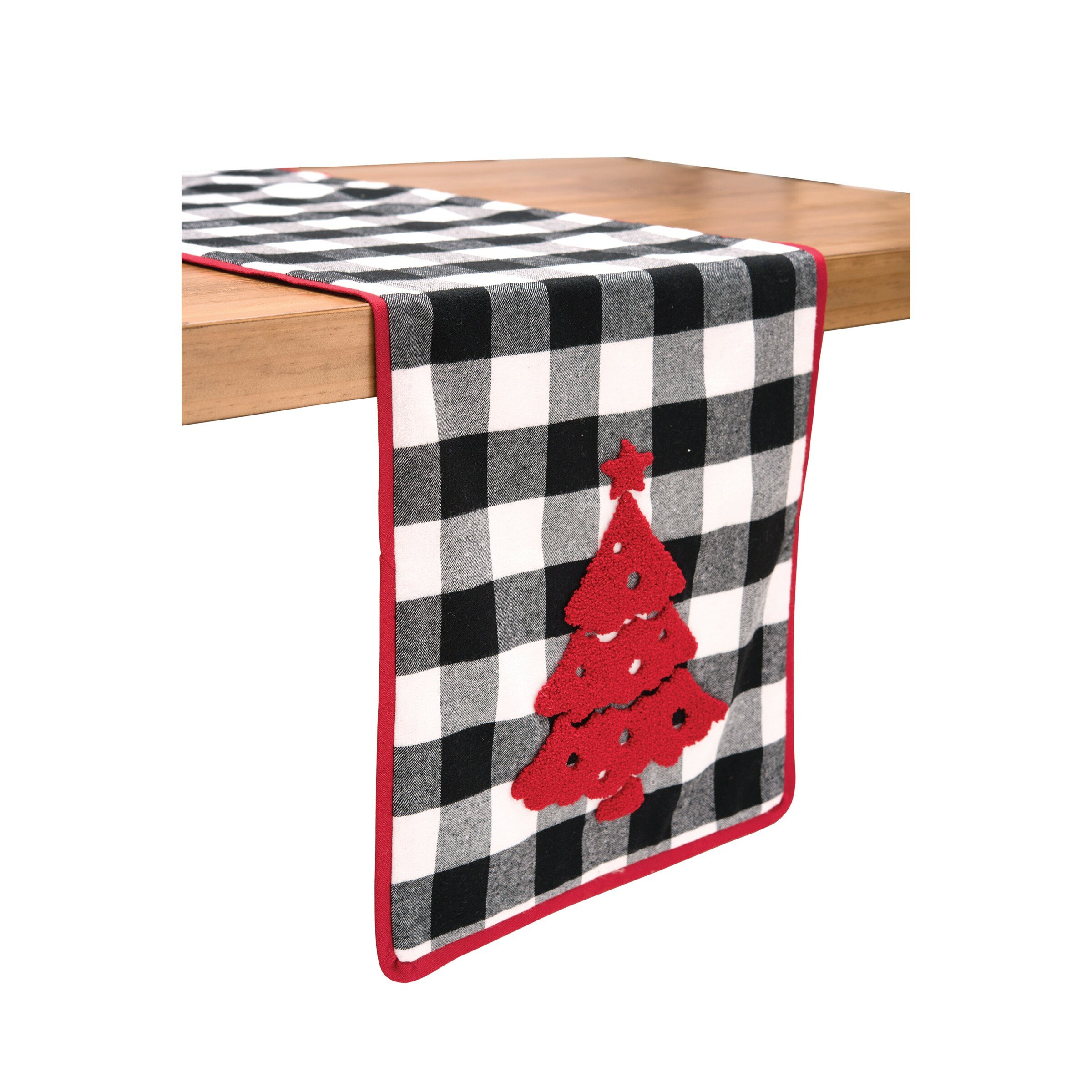 Black and White Gingham Christmas Table Runner Buffalo Check Plaid Xmas  Decoration Holiday Home Kitchen Decor (13 x 72)