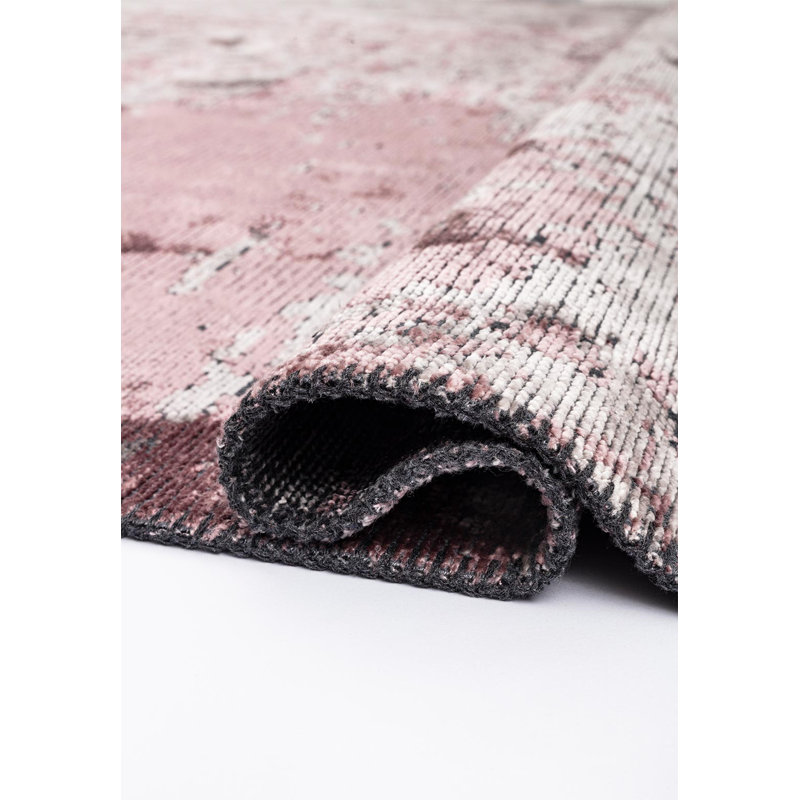 Rapture Abstract Cotton Gray/Purple Area Rug, Rectangle 7'10" x 9'10"