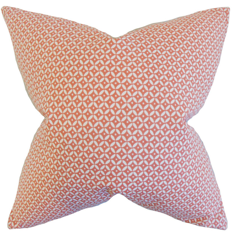 Coussin décoratif en coton Geometric, Rosé, H 24 po x l 24 po