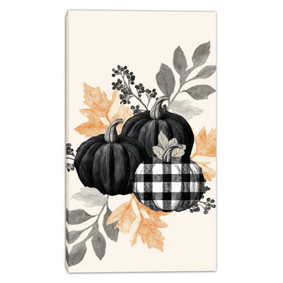 Buffalo Plaid Pumpkins Wrapped Canvas Wall Art