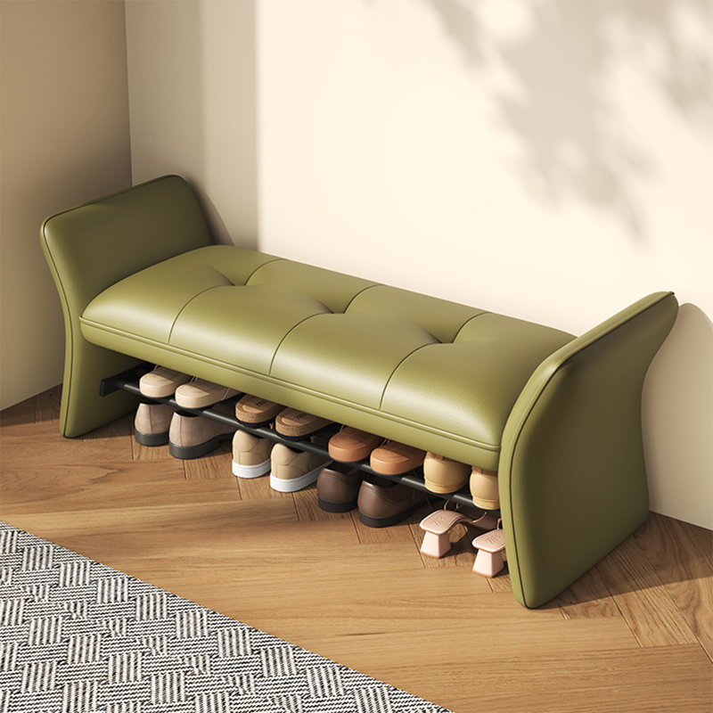 Banc rembourré, 25.59"H x 55.12"L x 14.96"D, Vert