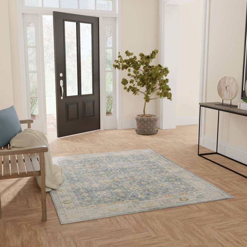 Tapis d'intérieur bleu sarcelle Nourison Astra, Rectangle 4 pi x 6 pi
