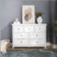 Commode moderne à 7 tiroirs, commode à tiroirs et rangement pour vêtements, armoire de rangement pour le salon, organisateur de commode blanc-1727548089