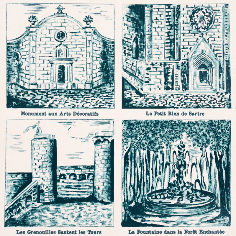 Papier peint Schumacher x Johnson Hartig Architecturra, Bleu sarcelle