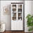White MDF Tall Kitchen Pantry Cabinet with Glass Doors and Adjustable Shelves, Freestanding Storage for Modern Homes