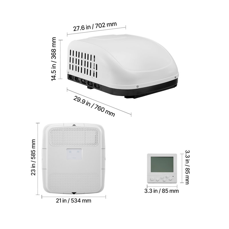 RV Air Conditioner 13500 BTU Non-Ducted Rooftop RV AC Unit 65 dB Quiet Campers