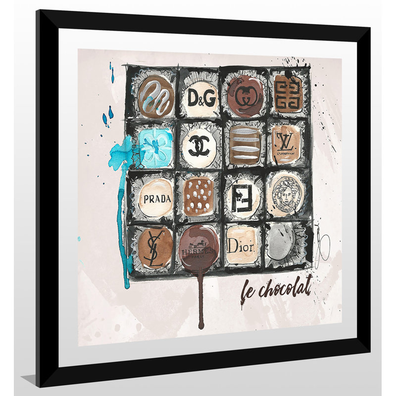 " Le Chocolate " by BY Jodi, 27.5" H x 27.5" W x 0.75" D, Black Plexiglass Frame