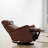 Global Home Swivel Glider Recliner With Manual Adjustable Headrest & Footrest In Oslo Pecan-56801354